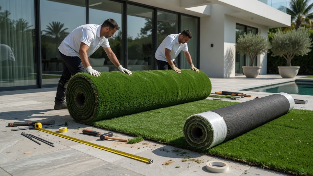 Installing synthetic turf: from base to finished edge